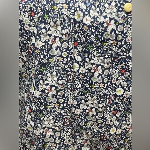 J. Crew Blue Multi-color Floral Peasant Junes Meadow Liberty of London Top XS - Picture 6 of 8